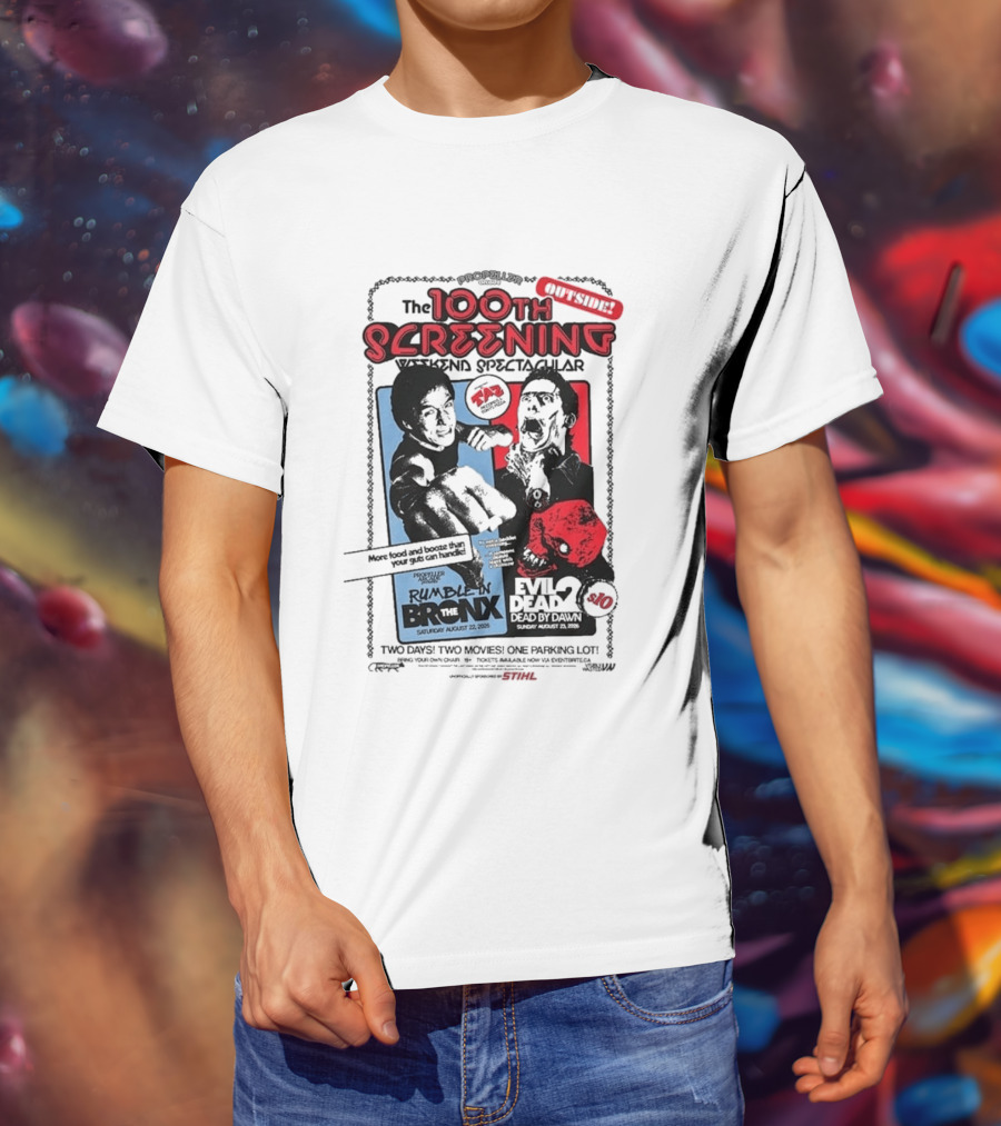 Propeller Arcade 100th Screening Weekend Spectacular Rumble In The Bronx August 22 2026 Evil Dead 2 T-Shirt