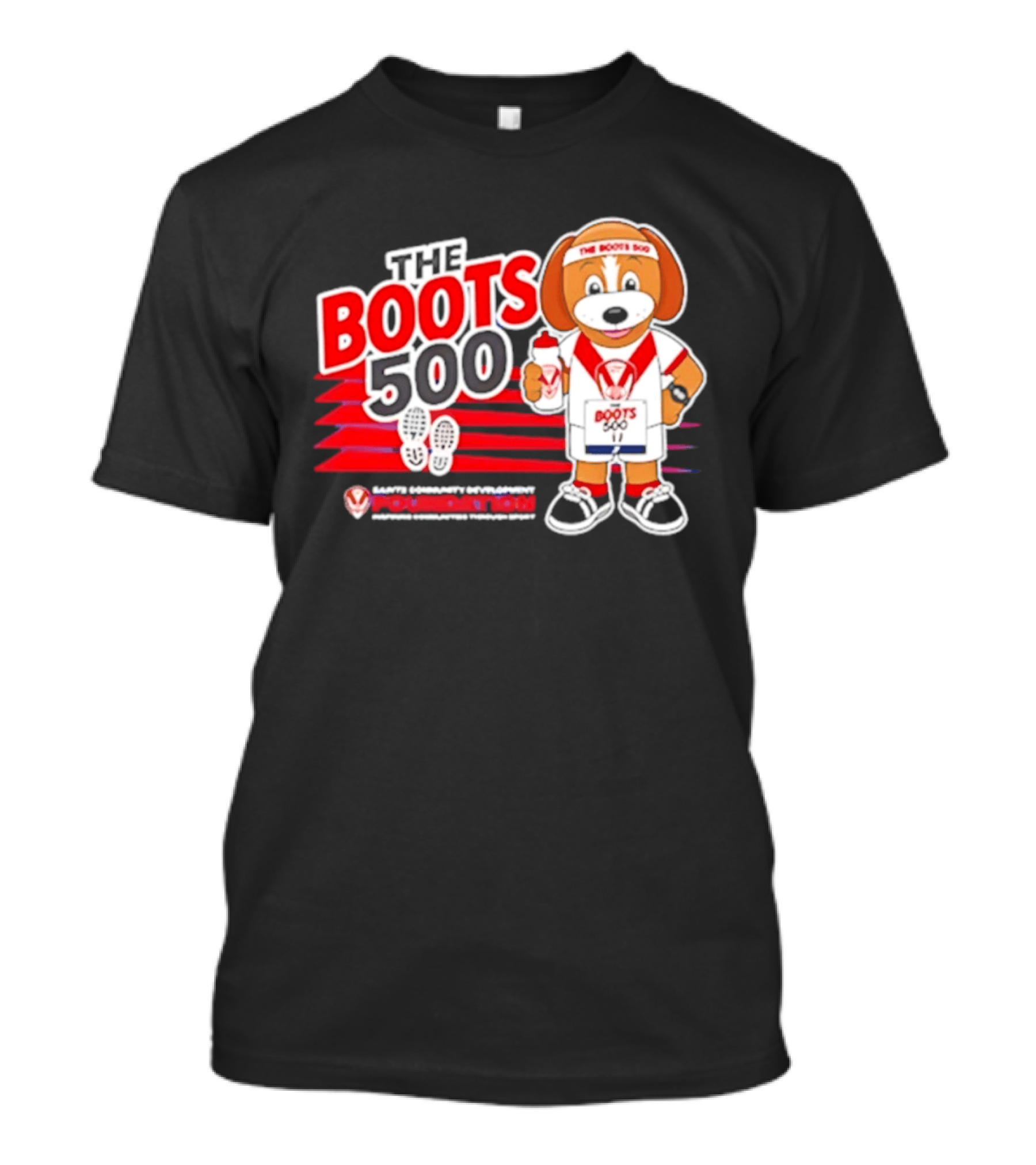 The Boots 500 Saints Community Development Foundation Adventures T-Shirt