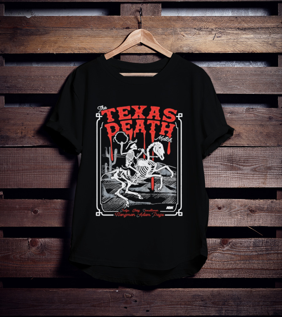 The Texas Death Match Skeleton Riding Wild Desert Scene T-Shirt