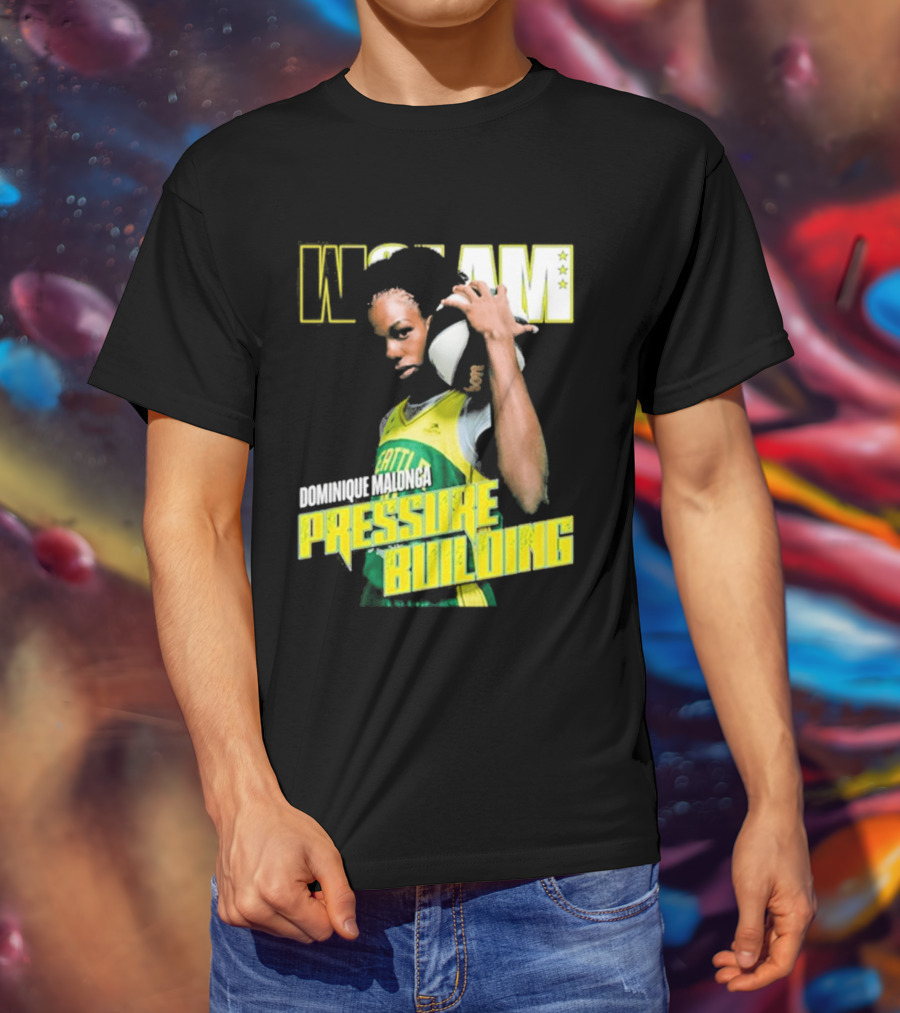 WSLAM Dominique Malonga Pressure Building Seattle Storm T-Shirt