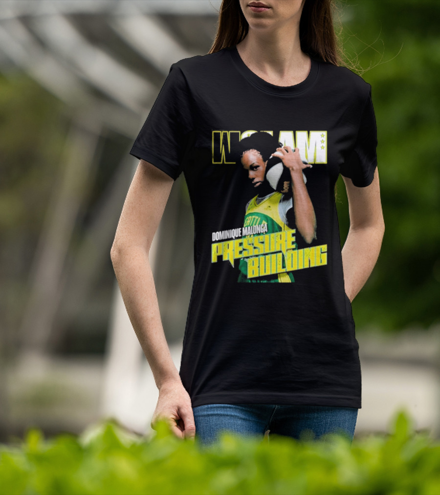 WSLAM Dominique Malonga Pressure Building Seattle Storm T-Shirt