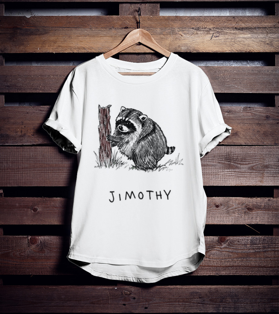Jimothy Raccoon Hugging Tree Drawing T-Shirt