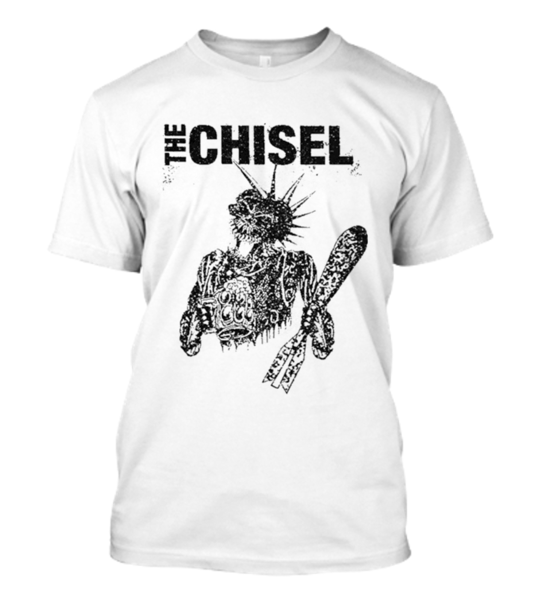 The Chisel Skeleton Statue Liberty Punk T-Shirt