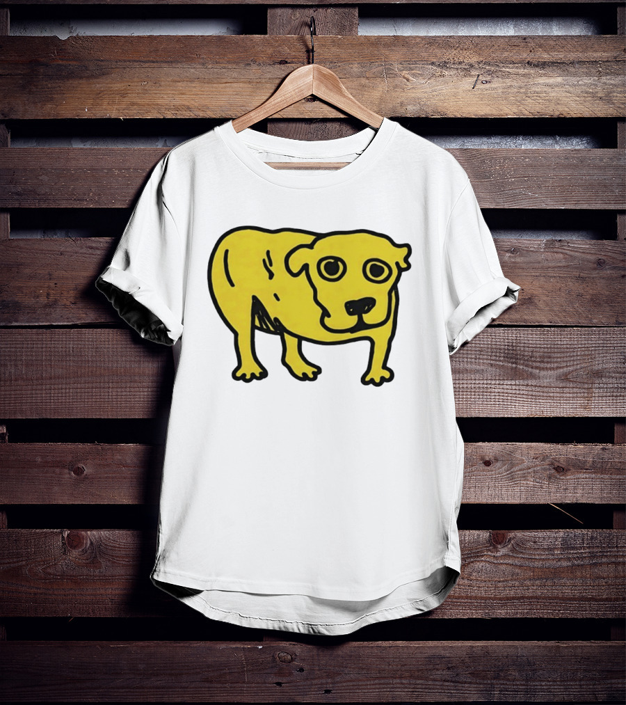 Tripod Aic Dog Drawing Yellow T-Shirt