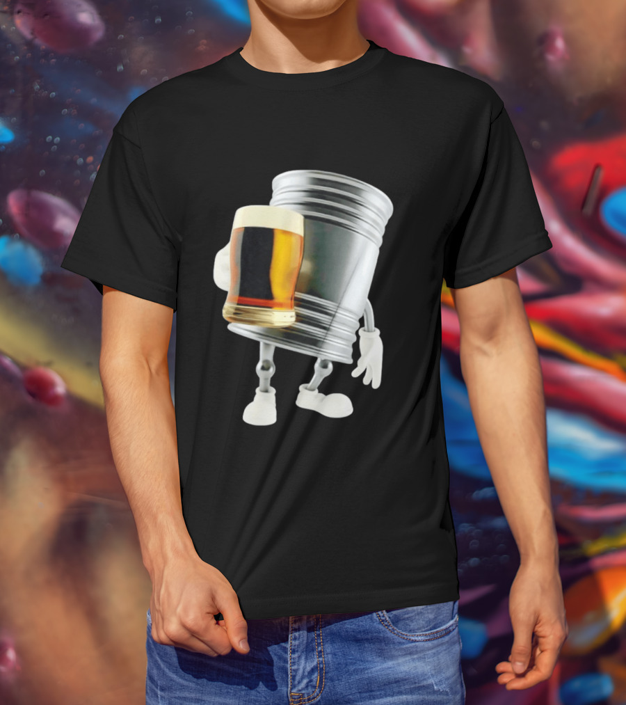Beer Keg Holding Glass Character Meme T-Shirt