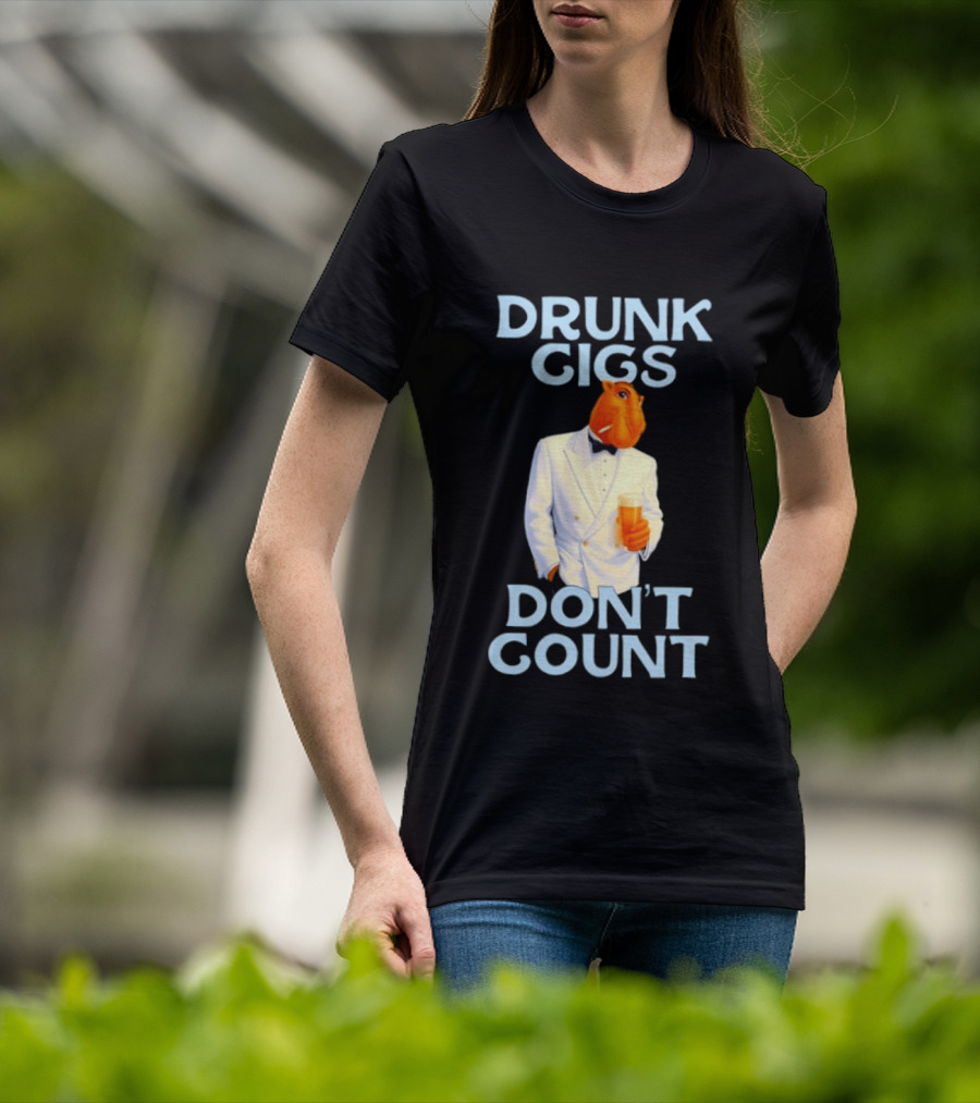 Drunk Gigs Don't Count Camel Smoking Beer In Tuxedo T-Shirt