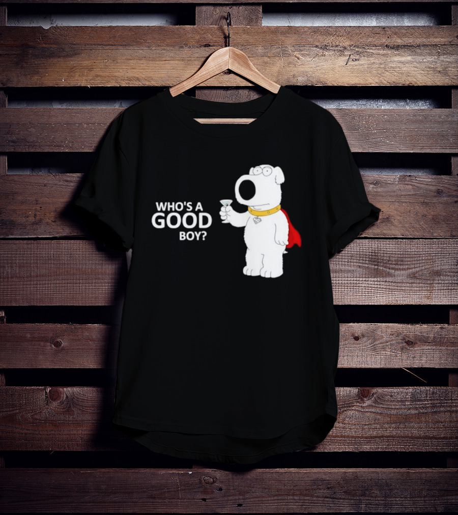 Brian Griffin Who's A Good Boy Family Guy Red Cape Martini T-Shirt