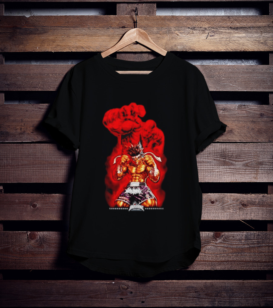 Brick And Bone Fight Club Thai Boxing Warrior With Fiery Fist T-Shirt