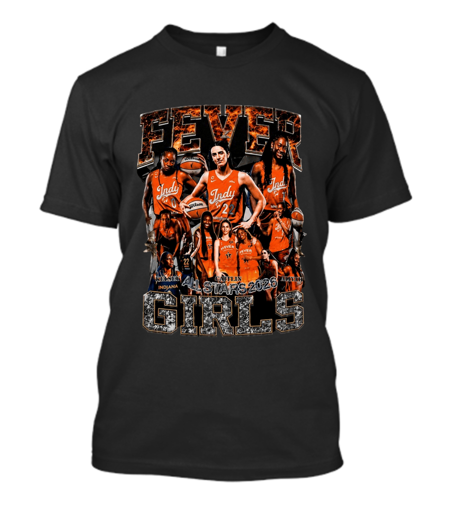 Indiana Fever Girls All Stars 2026 Indy Basketball Kelsey Caitlin Aaliyah T-Shirt