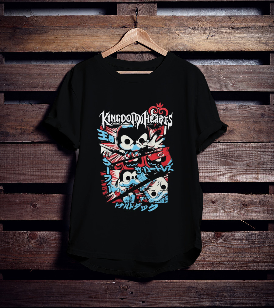 Kingdom Hearts Comic Pop Japanese Katakana Characters T-Shirt