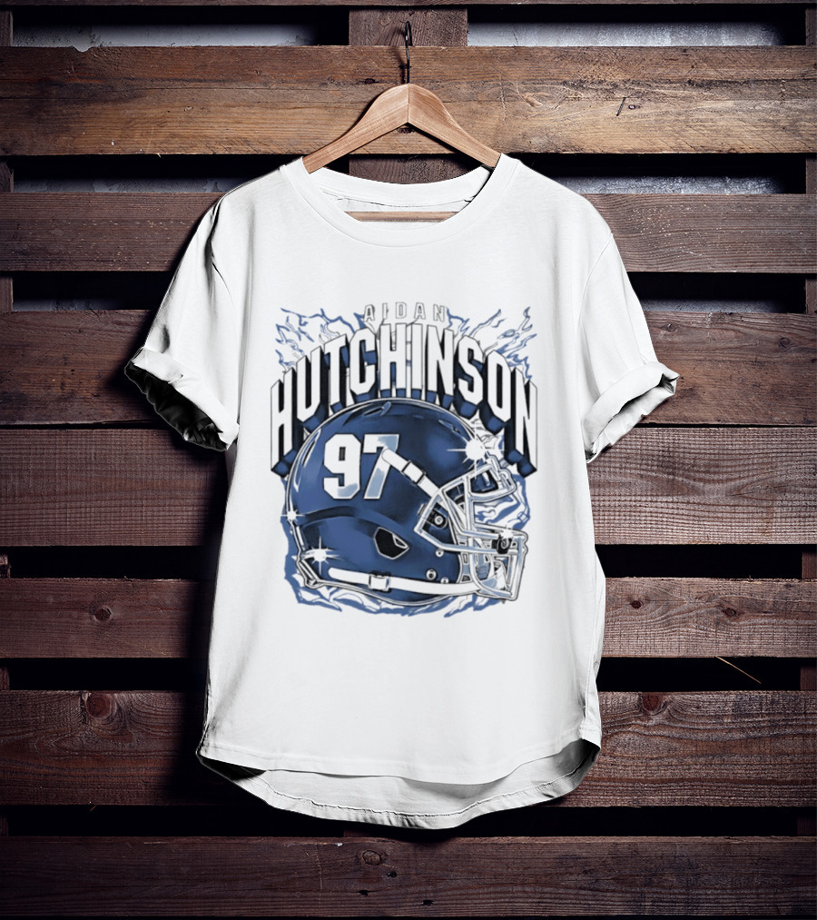 Aidan Hutchinson 97 Detroit Lions Football Helmet T-Shirt