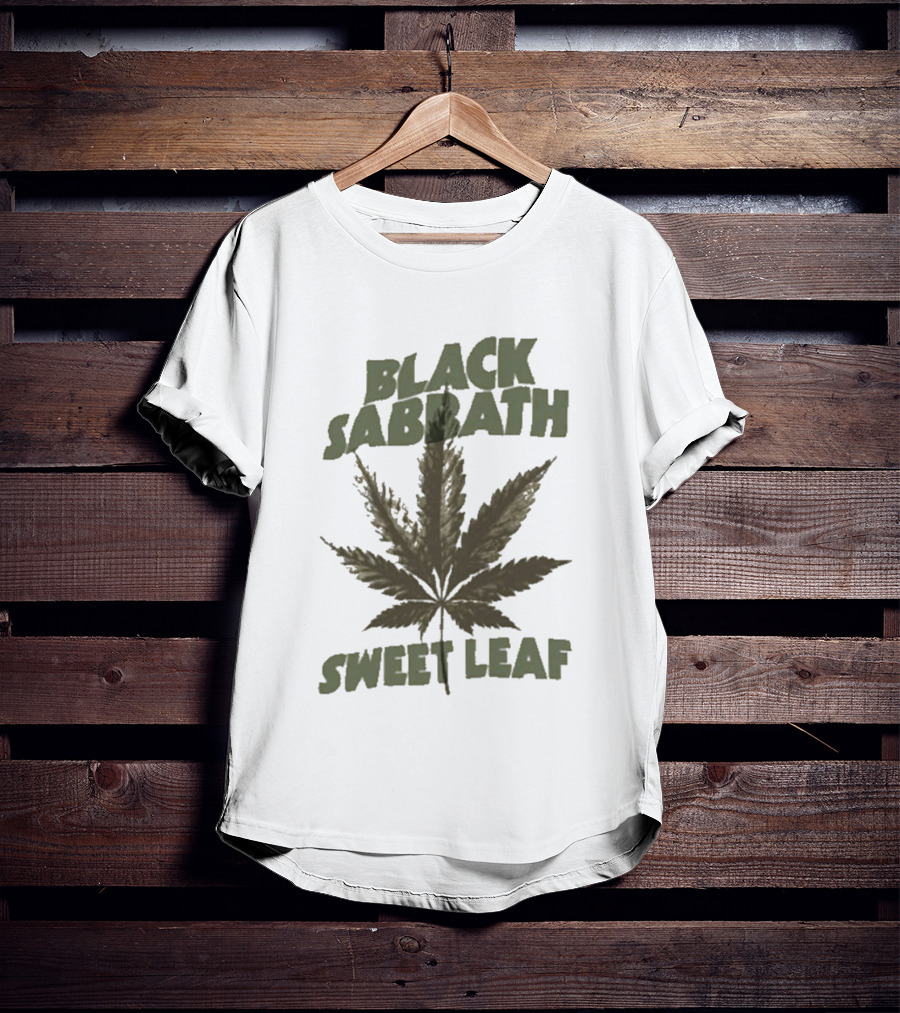 Black Sabbath Sweet Leaf Cannabis Leaf T-Shirt