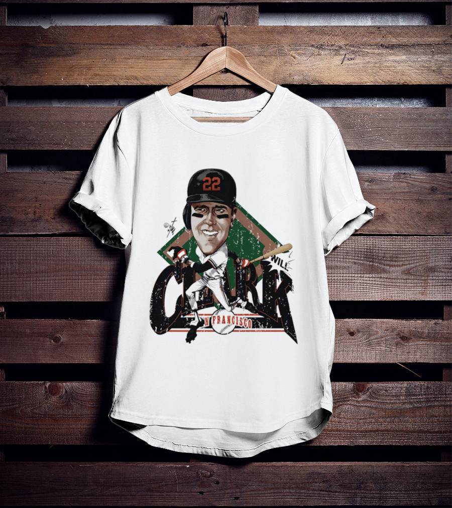Will Clark San Francisco Giants 22 Bruce Stark Caricature T-Shirt
