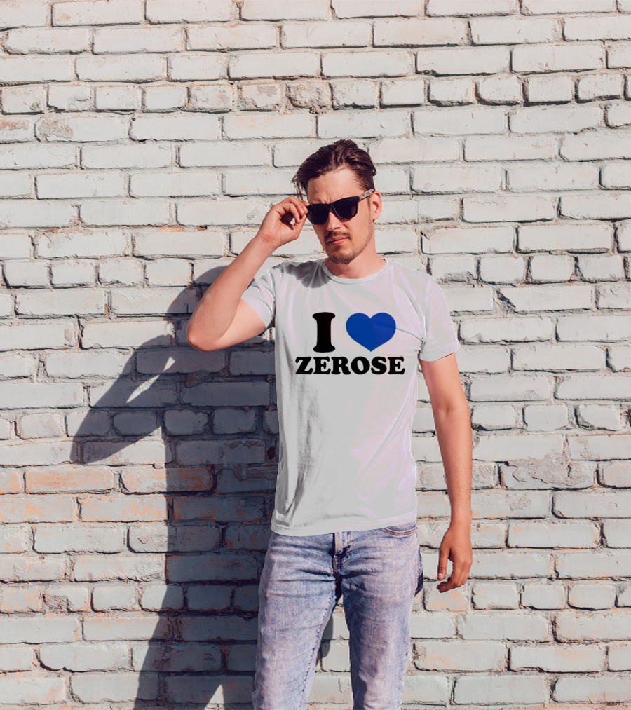 I Love Zerose Heart Blue T-Shirt