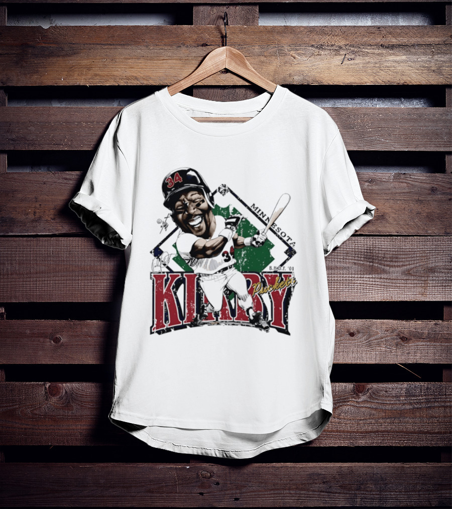 Kirby Puckett Minnesota Twins Bruce Stark Caricature Vintage Sports T-Shirt