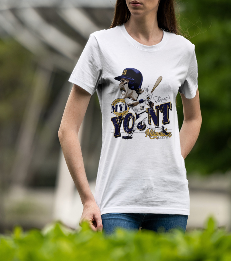 Robin Yount Milwaukee MVP American League 1982 1989 Milwaukee B.O.C. '90 T-Shirt