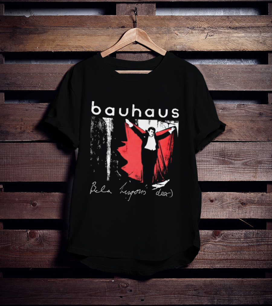 Bauhaus Bela Lugosi's Dead Handwritten Lyrics Red Cape T-Shirt