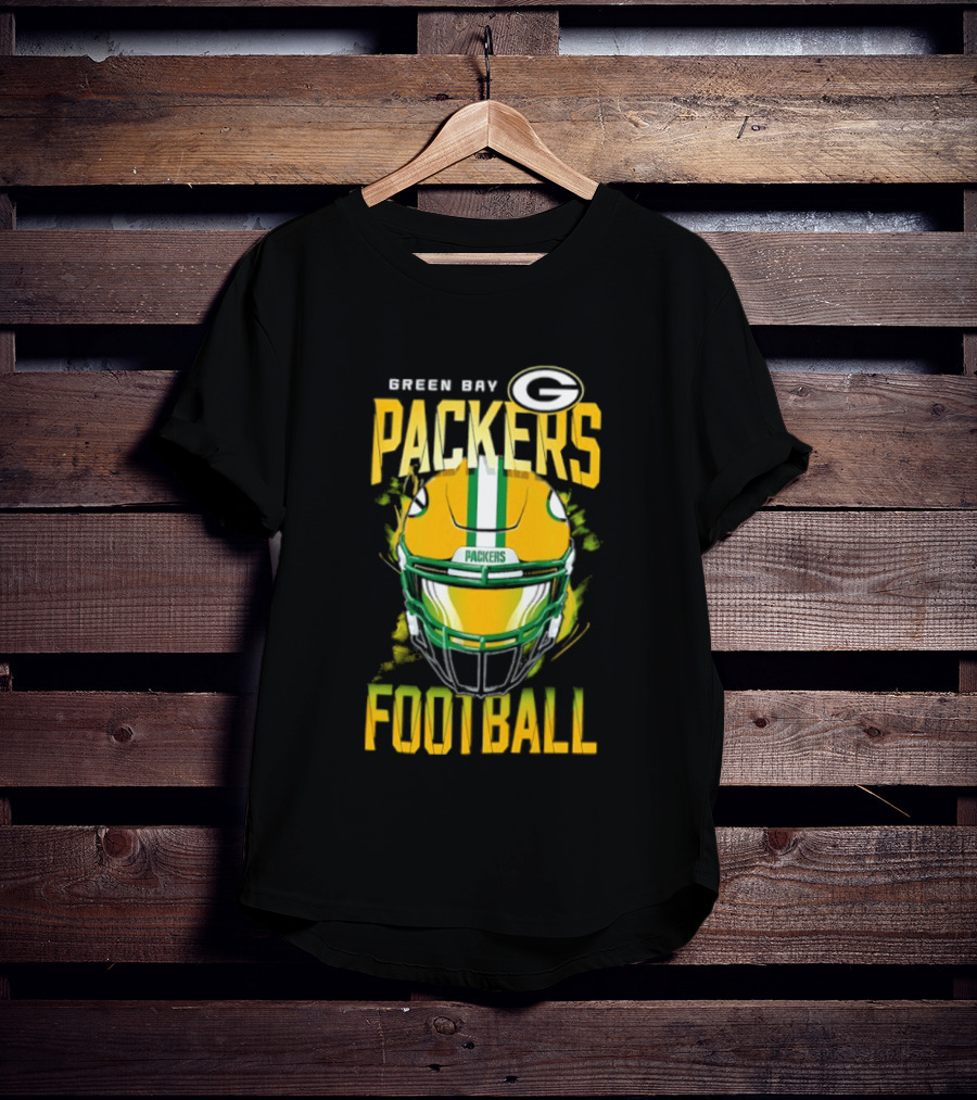 Green Bay Packers Football Helmet Packers Football T-Shirt