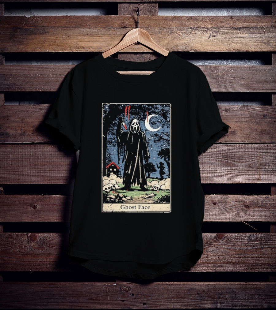 Ghost Face Scream Changes Tarot Card Crossover Halloween Horror Villain T-Shirt
