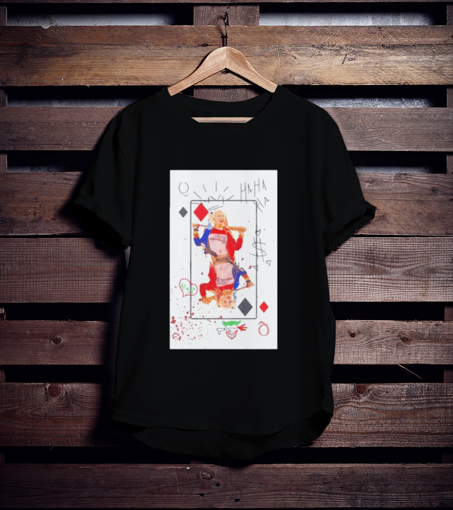 Harley Quinn Playing Card Queen HAHA DC Comics Joker T-Shirt
