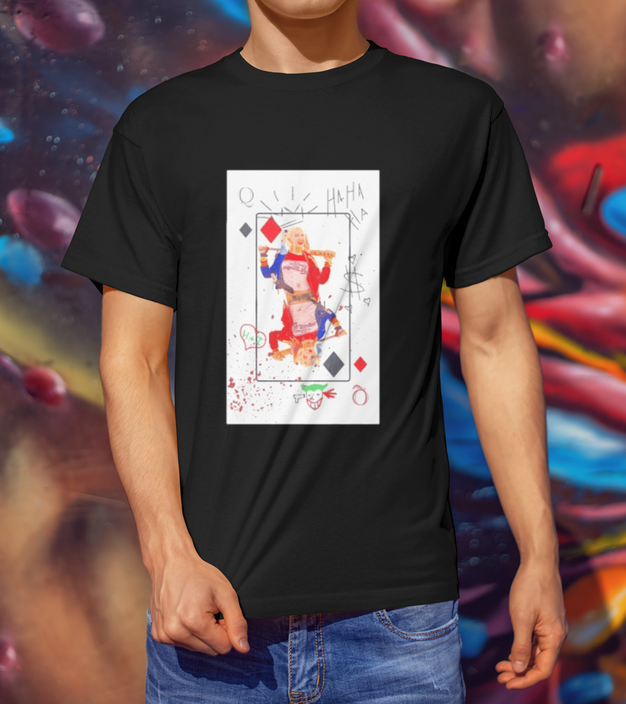 Harley Quinn Playing Card Queen HAHA DC Comics Joker T-Shirt