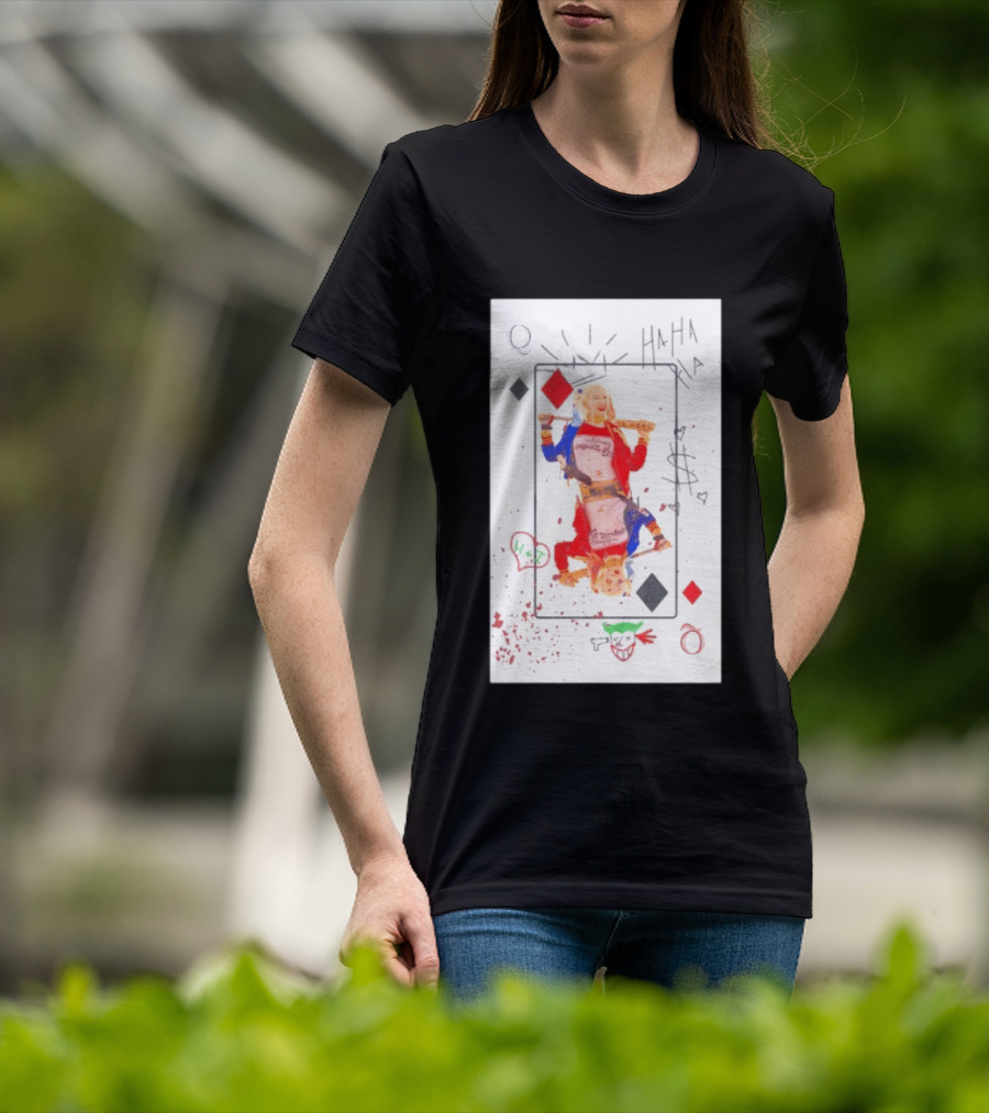 Harley Quinn Playing Card Queen HAHA DC Comics Joker T-Shirt