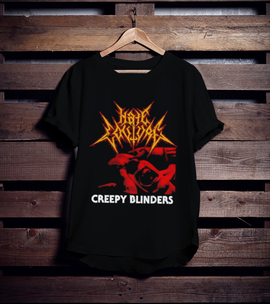Hate Couture Creepy Blinders Blood Metal T-Shirt