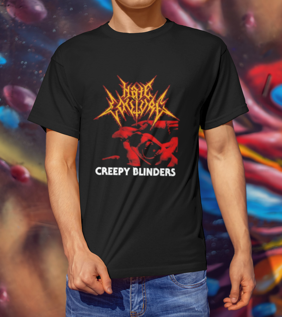 Hate Couture Creepy Blinders Blood Metal T-Shirt