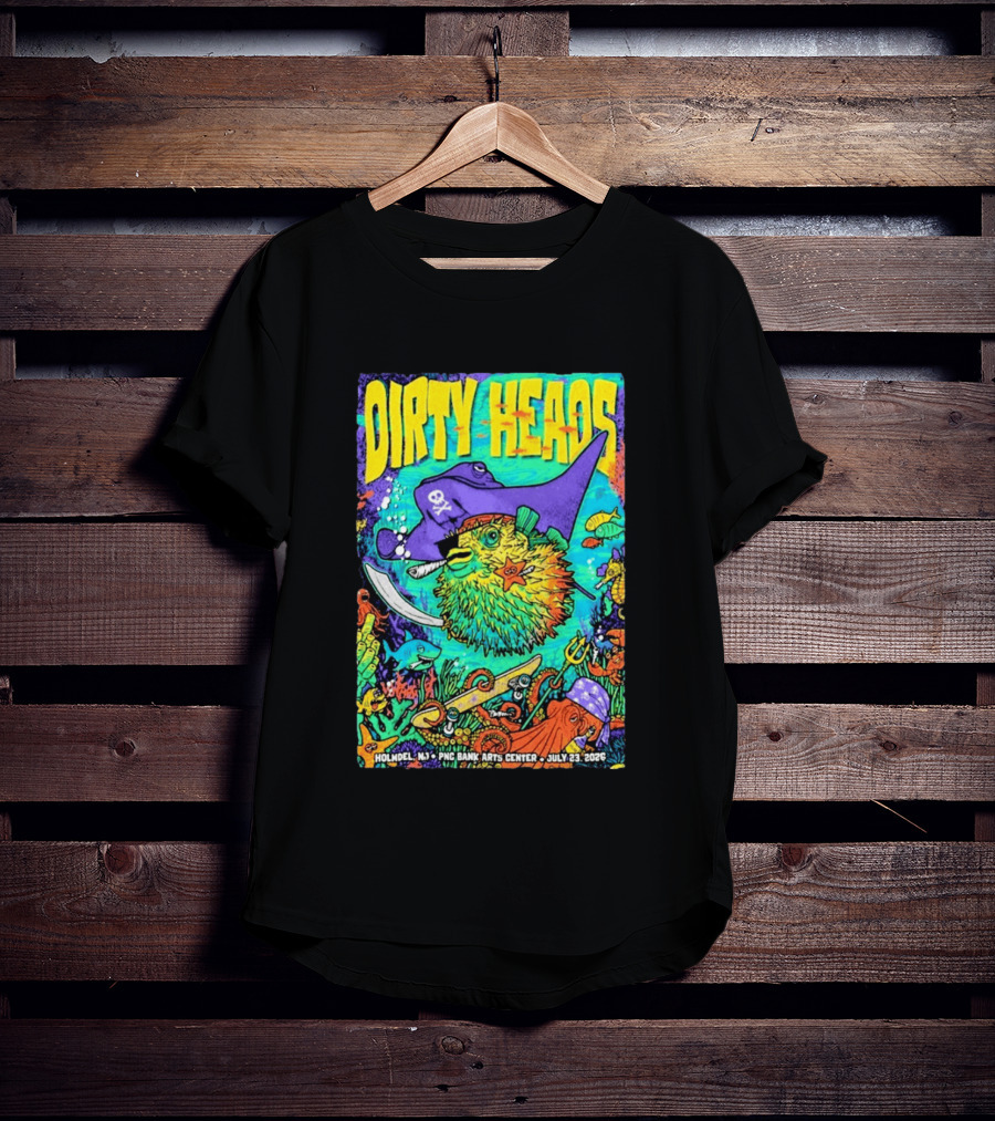 Dirty Heads Holmdel NJ July 23 2026 PNC Bank Arts Center Pirate Theme Ocean Creatures T-Shirt