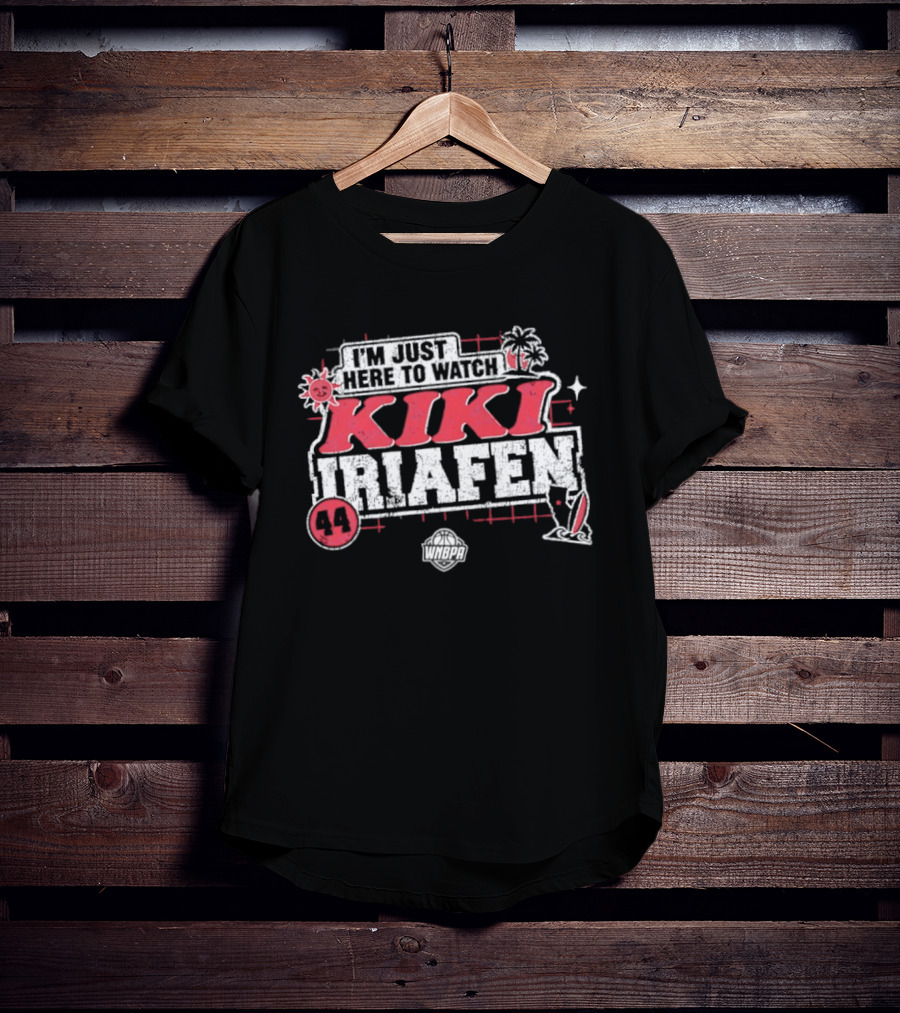 I'm Just Here To Kiki Iriafen 44 Washington Mystics WNBA Tropical Theme Basketball Fan T-Shirt