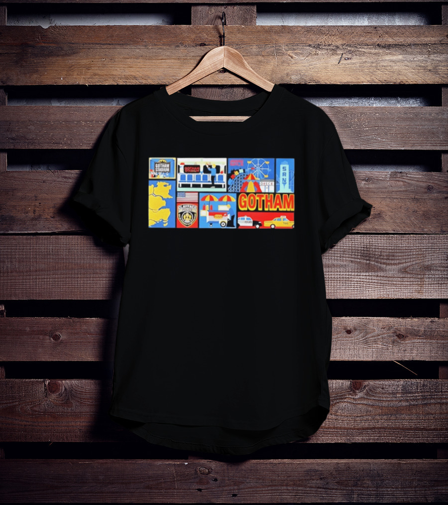 Gotham Stadium Clayface Gotham City Amusement Park Taxi T-Shirt