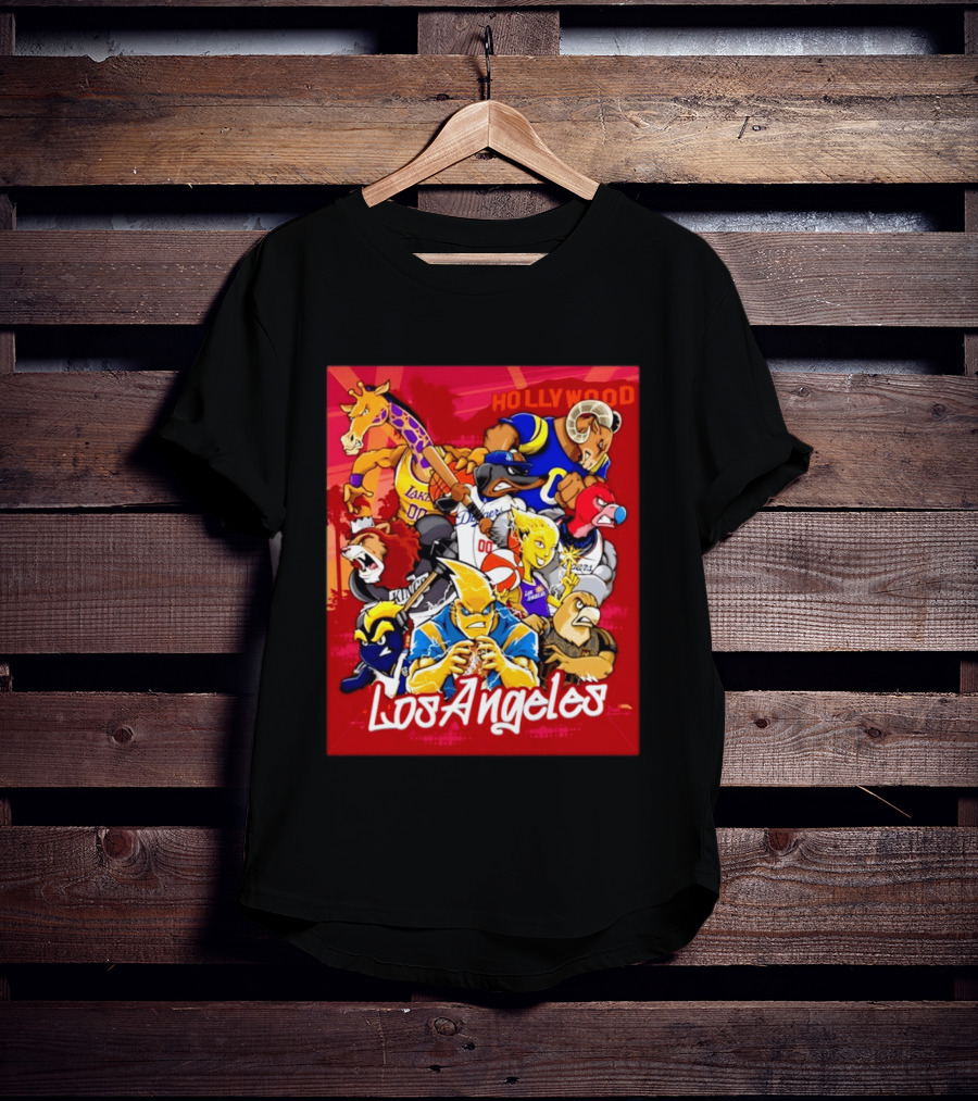 Los Angeles Legends Hollywood Sports Mashup With Dodgers Lakers Kings Rams And Clippers T-Shirt