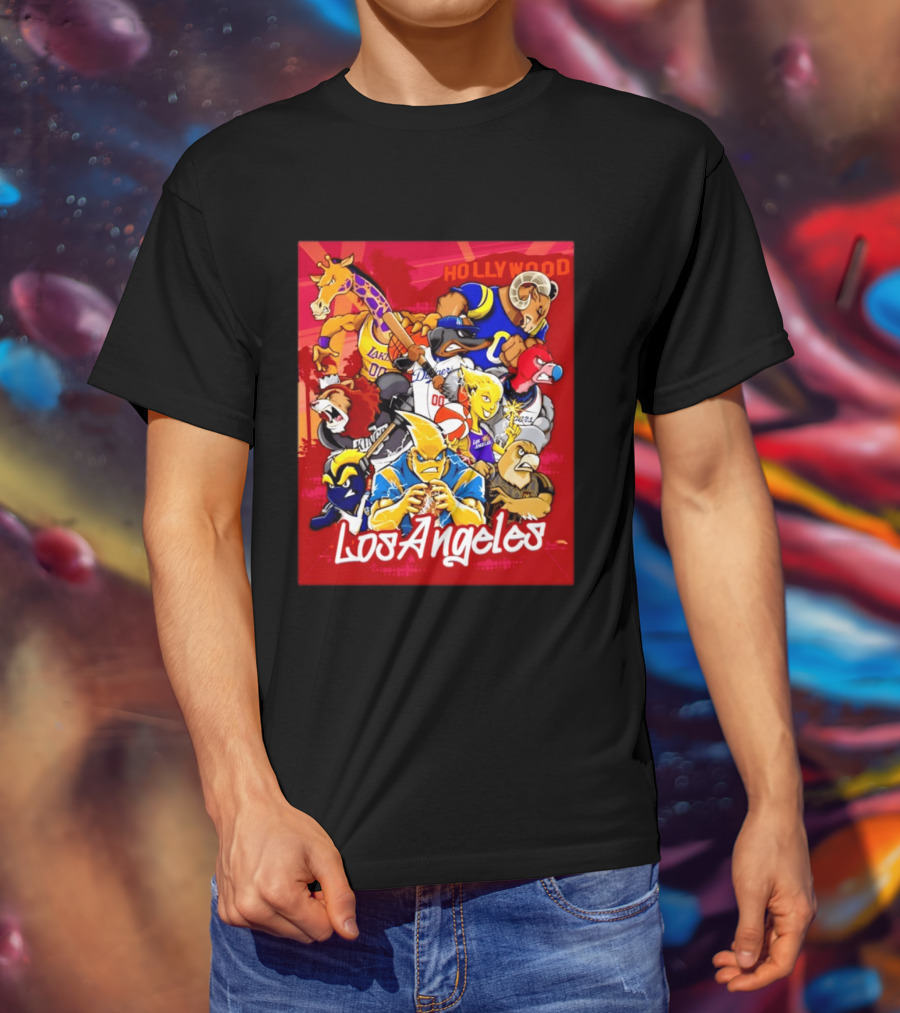 Los Angeles Legends Hollywood Sports Mashup With Dodgers Lakers Kings Rams And Clippers T-Shirt