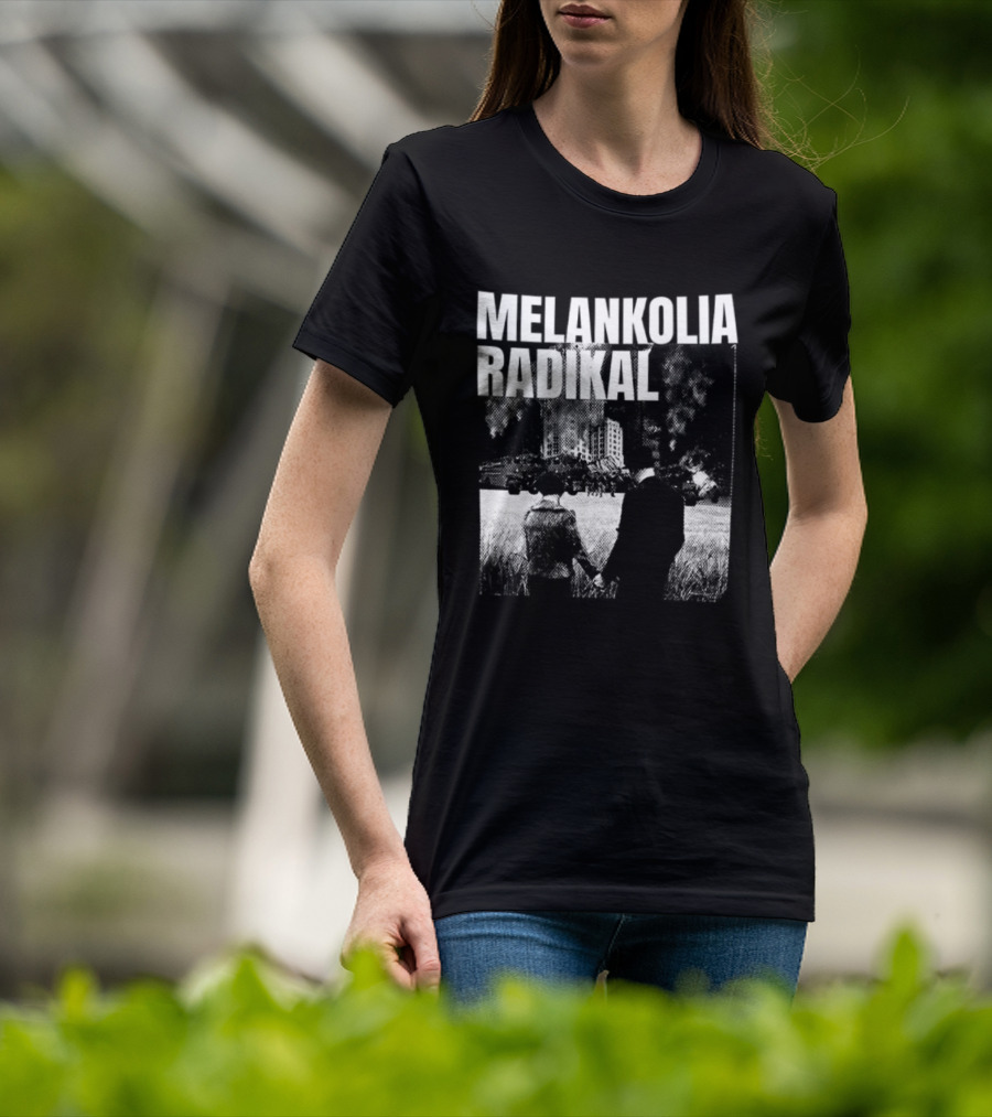Melankolia Radikal Maukah Kau Berdiri Bersama Melawan Malam Malam YG 2 Sided Urban Streetwear Aesthetic T-Shirt