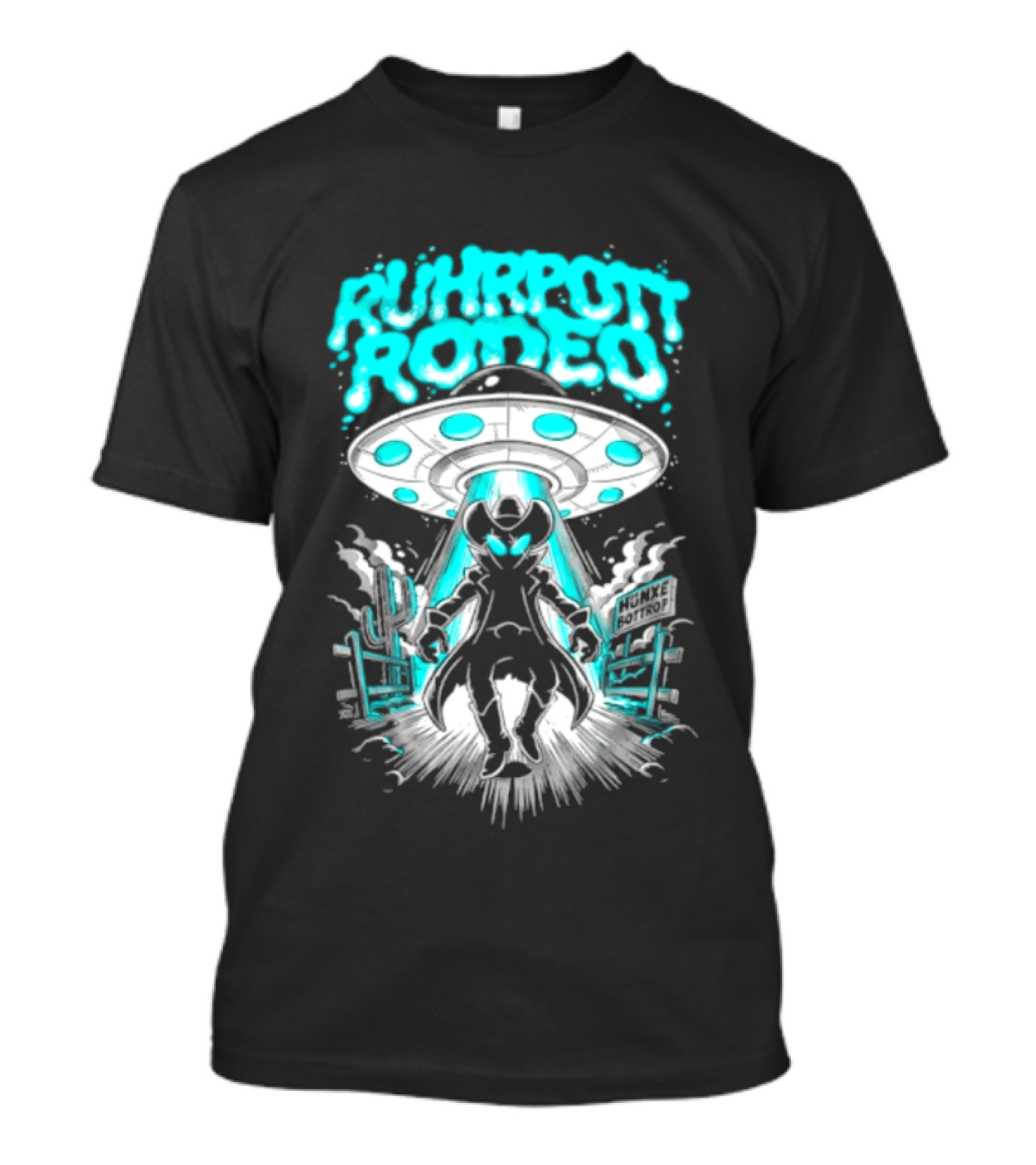 Ruhrpott Rodeo Hunxe Bottrop Alien Cowboy UFO Texas Stadium T-Shirt
