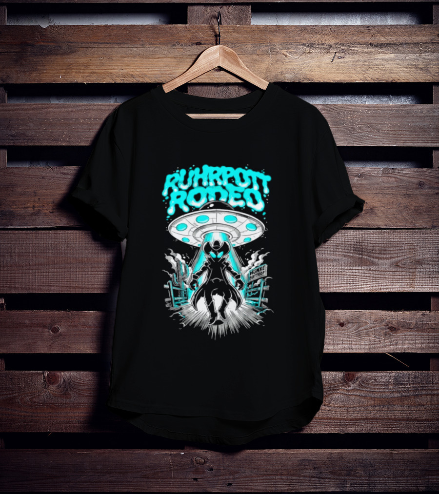 Ruhrpott Rodeo Hunxe Bottrop Alien Cowboy UFO Texas Stadium T-Shirt