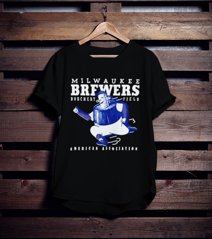 Milwaukee Brewers Borchert Field American Association Retro Baseball T-Shirt