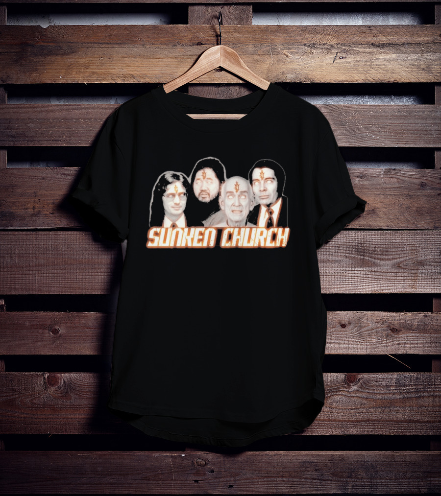 Ouija Macc Sunken Church With Four Figures And Symbol On Foreheads T-Shirt