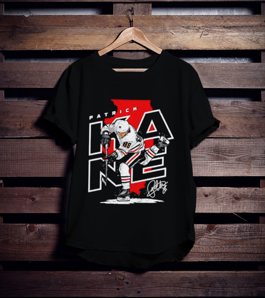 Patrick Kane 88 Chicago Blackhawks Illinois Hockey Player Signature T-Shirt