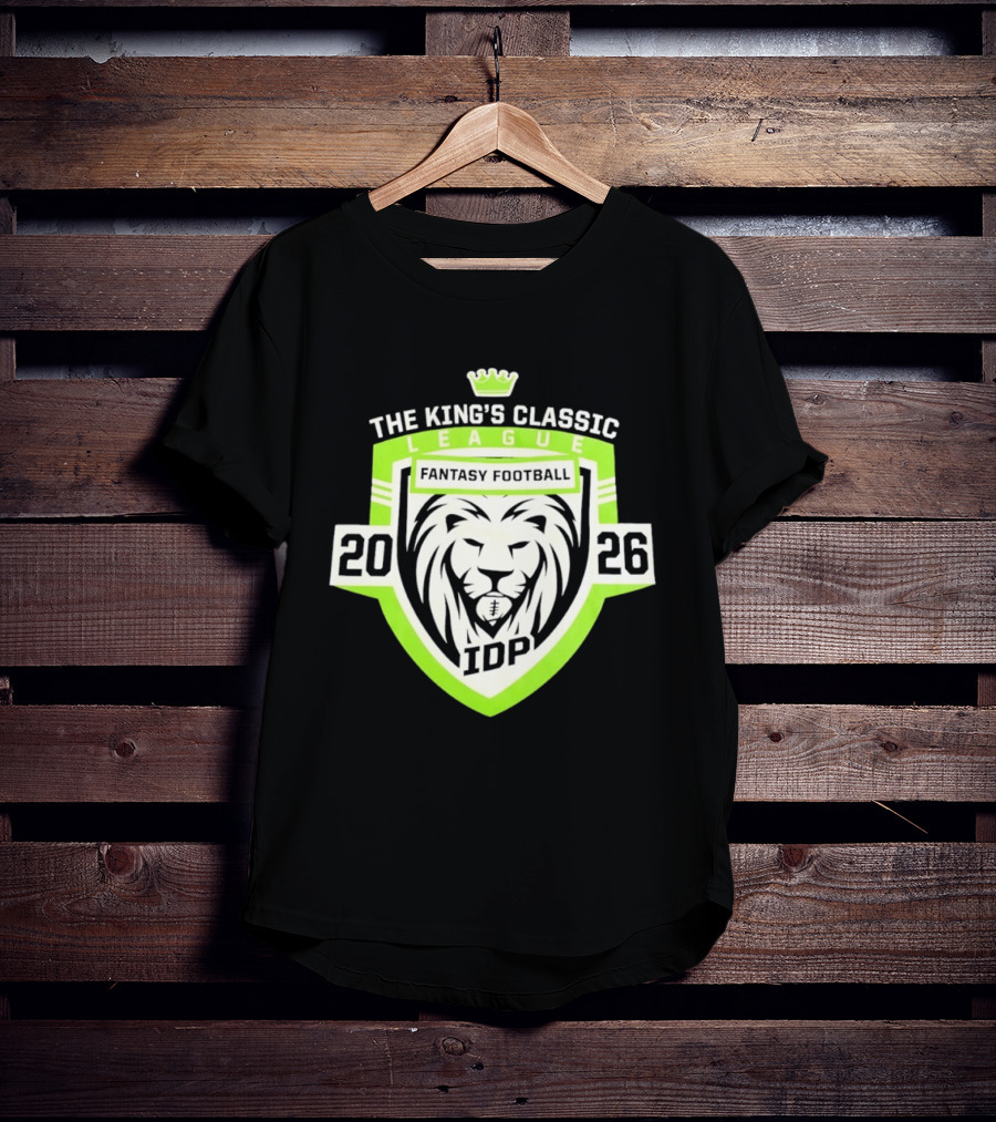 The King's Classic League Fantasy Football 2026 IDP Lion T-Shirt