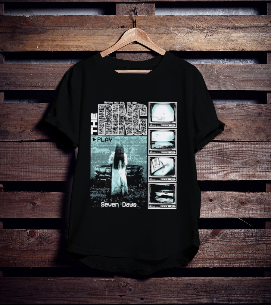 The Ring Seven Days Play Tape Iconic Horror Movie Scene T-Shirt