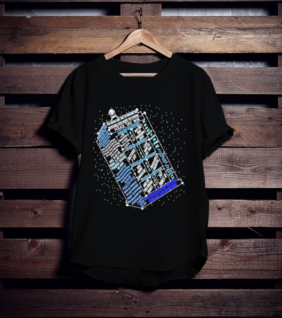 Wibbly Wobbly Timey Wimey The Doctor's Lexicon Blue Box The Reel Rejects T-Shirt
