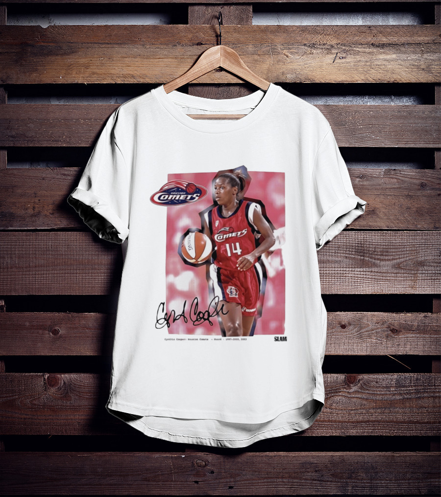 Cynthia Cooper Houston Comets 14 WNBA SLAM Legends T-Shirt