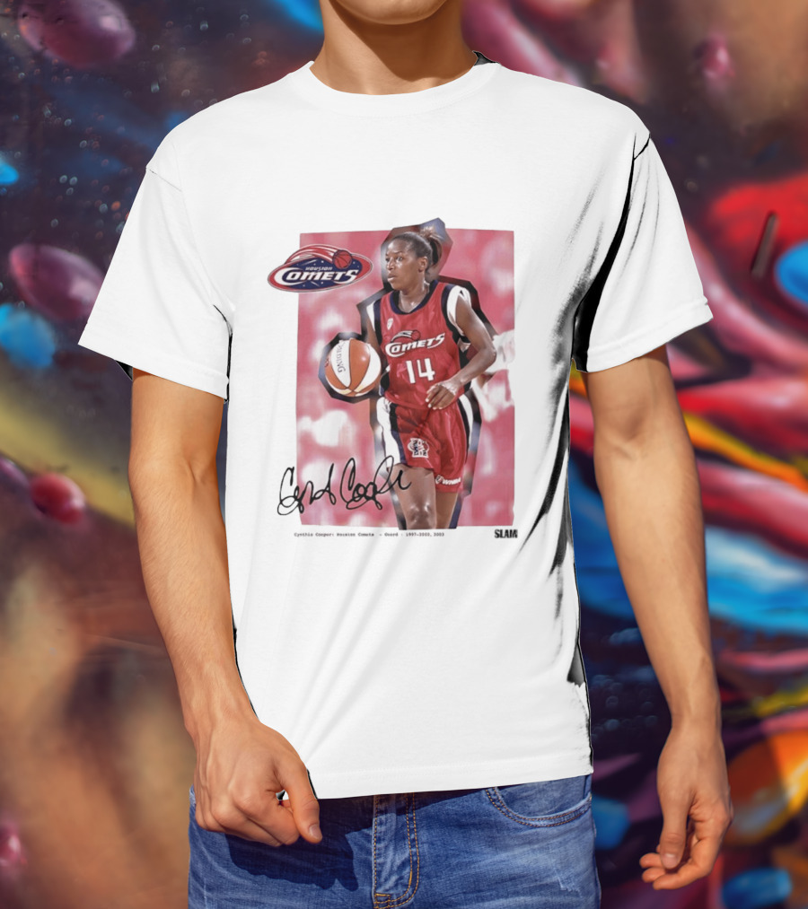 Cynthia Cooper Houston Comets 14 WNBA SLAM Legends T-Shirt