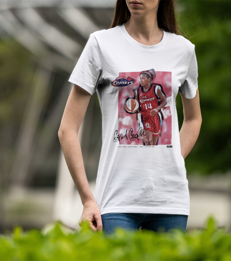 Cynthia Cooper Houston Comets 14 WNBA SLAM Legends T-Shirt