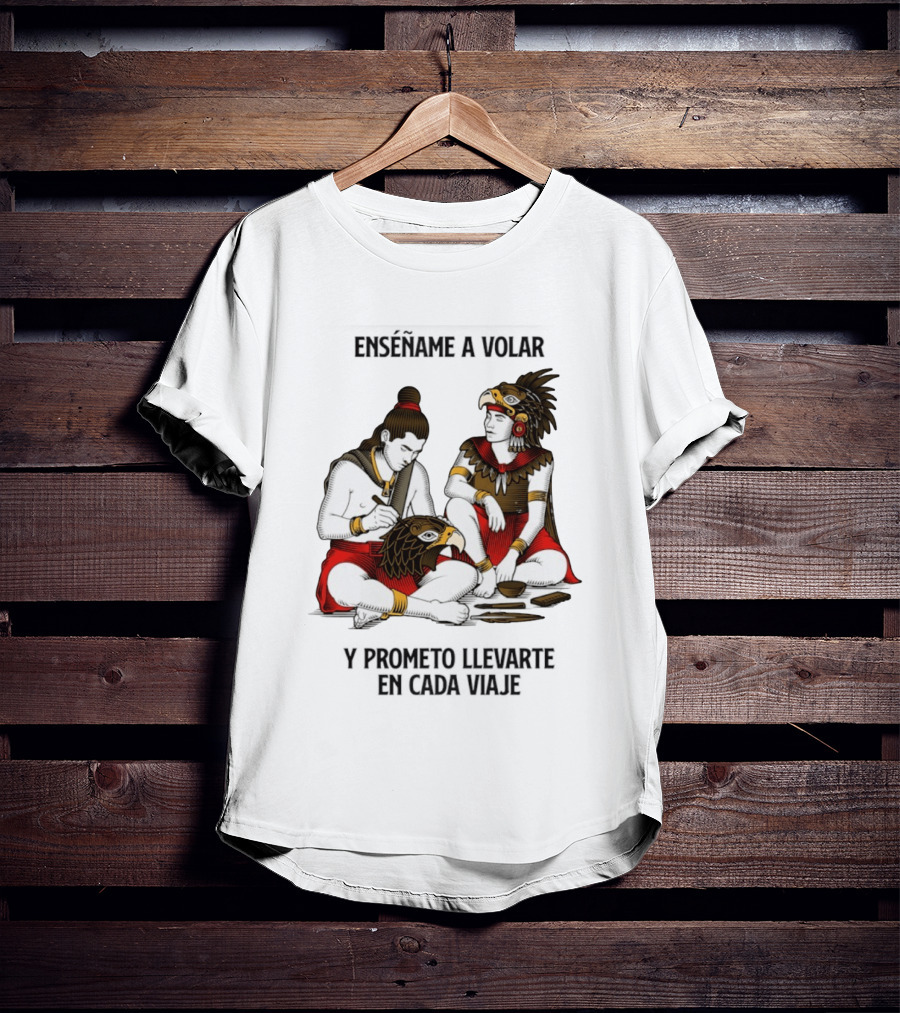 Enséñame A Volar Prometo Llevarte En Cada Viaje Guerrero Águila Guerrero Jaguar T-Shirt