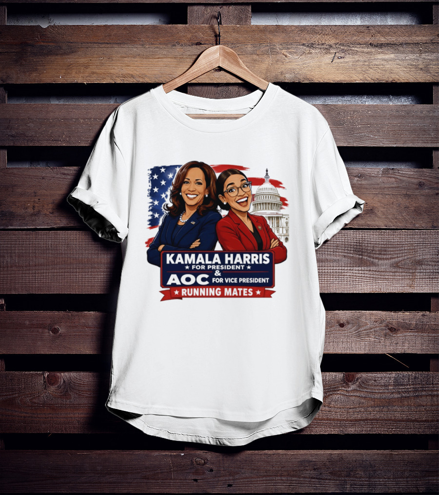 Kamala Harris For President AOC Vice President Running Mates Capitol T-Shirt