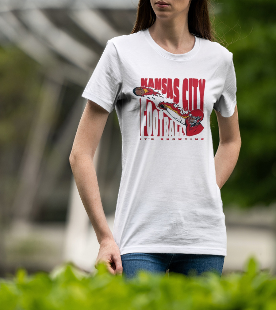 Kansas City Football It's Showtime Quarterback Fireball Pass T-Shirt