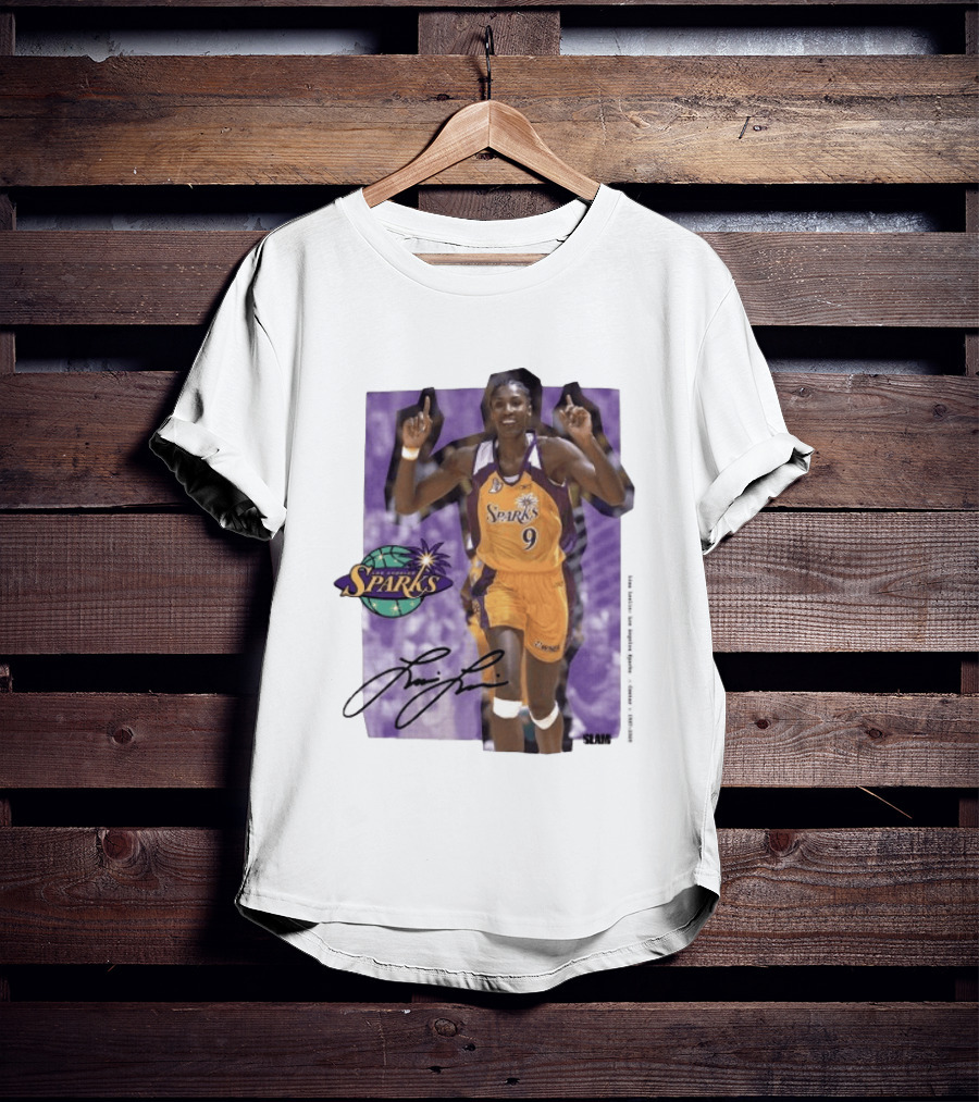 Lisa Leslie Los Angeles Sparks No 9 1997 2009 SLAM Autographed Basketball Legend T-Shirt