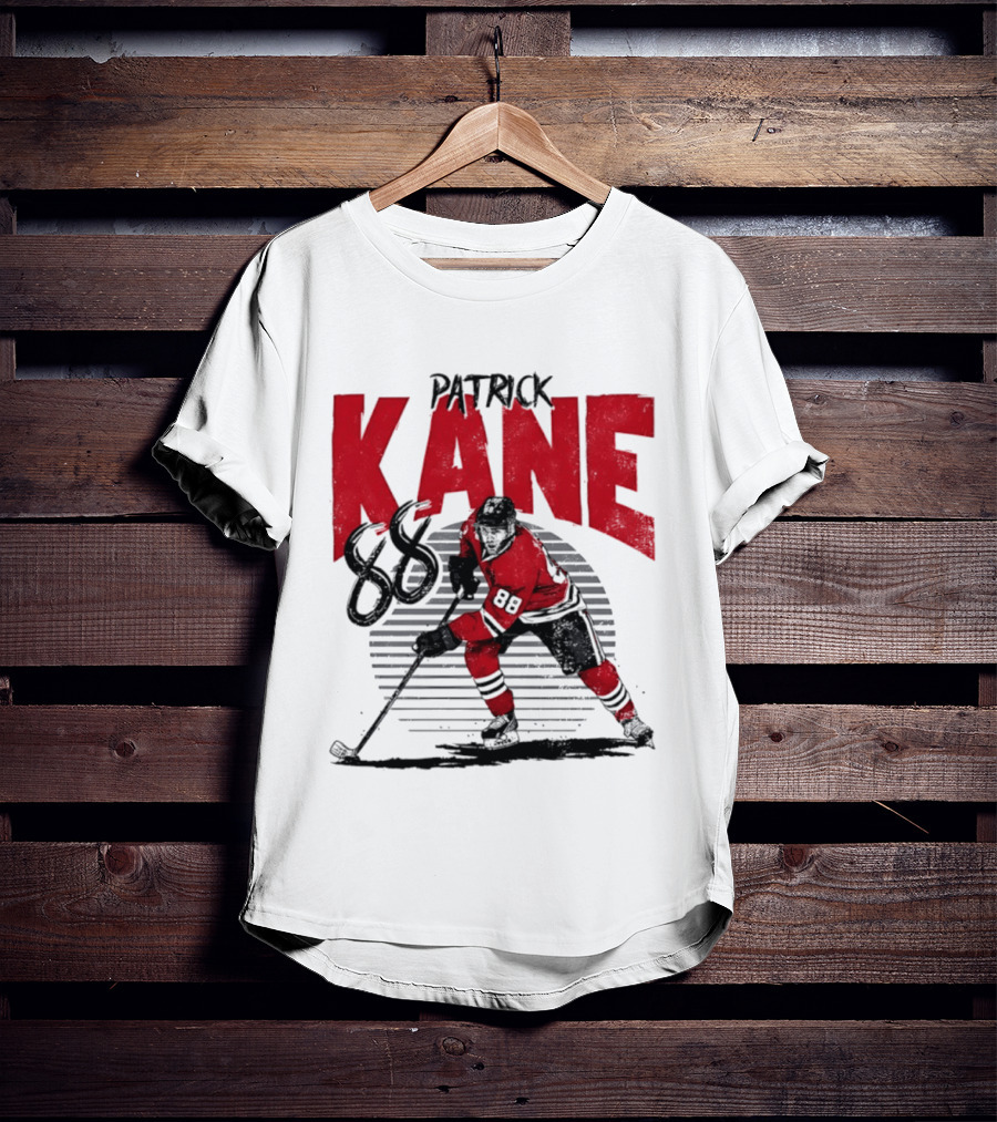 Patrick Kane 88 Chicago Blackhawks Hockey Player Action T-Shirt
